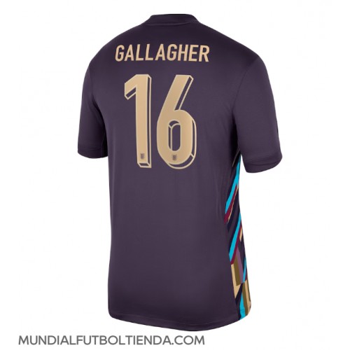 Camiseta Inglaterra Conor Gallagher #16 Segunda Equipación Replica Eurocopa 2024 mangas cortas